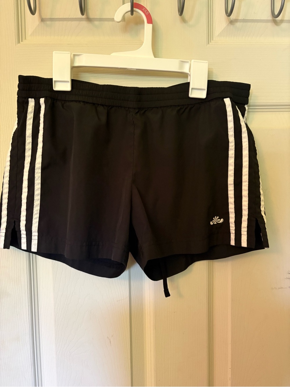 Old Navy Black Athletic Shorts with White Side Stripes